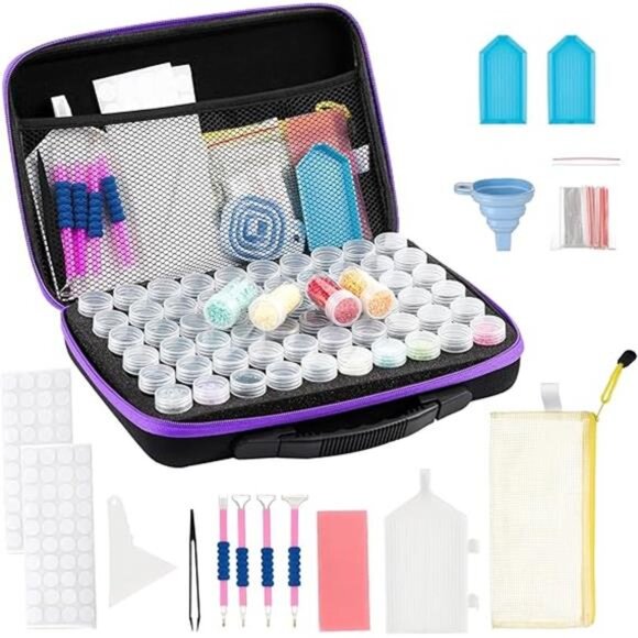 Douorgan 60-Slot Diamond Art Storage Case - Portable Organizer and Accessory Box - Picture 8 of 8